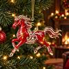Party Ornament Supplies 2 Pcs Zodiac Animals Christmas Ornaments, 2D Acrylic Red Animal Hanging Festival Ornaments Decorations, Chinese New