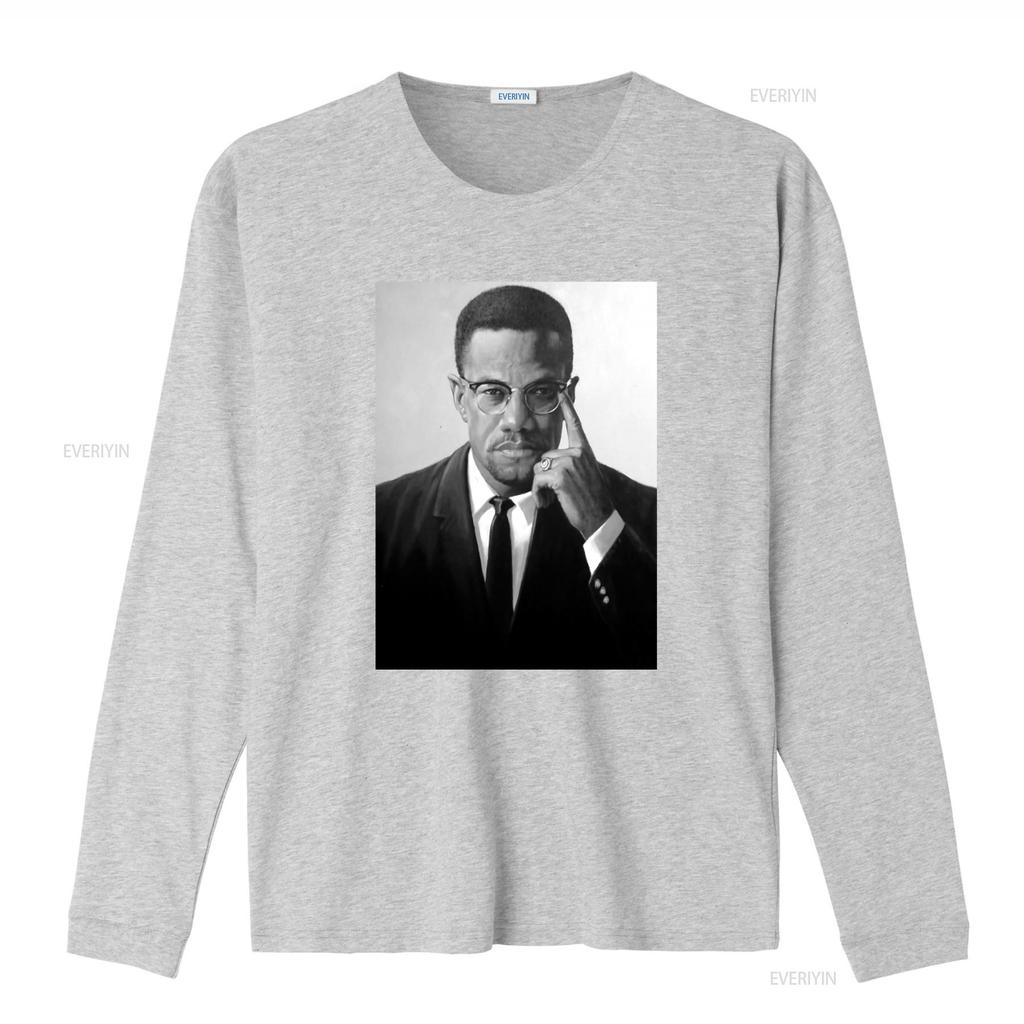 Homenaje a Malcolm X Orgullo Afroamericano Mes de la Historia Negra Lives Matter Camiseta vintage Lavada streetwear Ligeramente Elástica