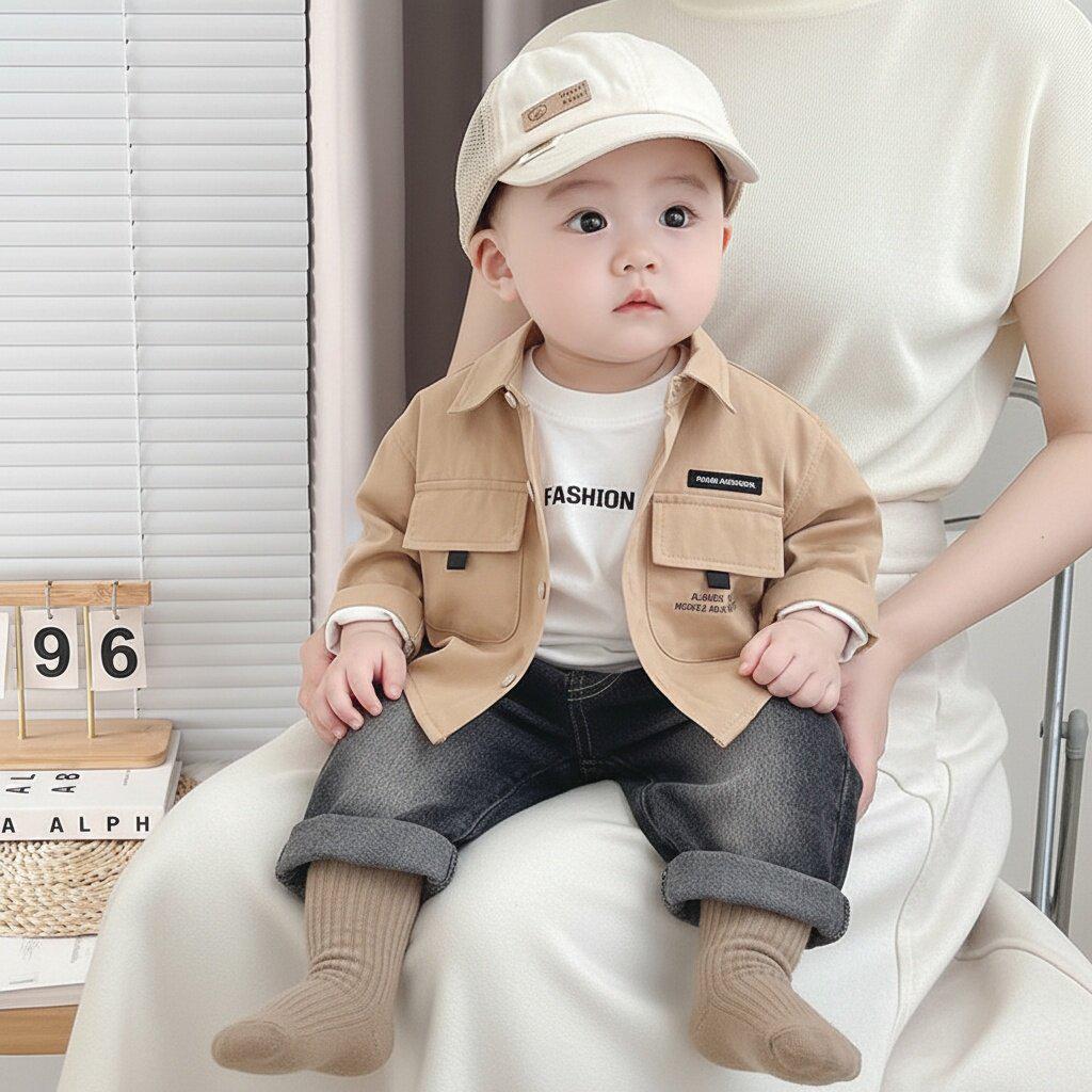 Costum Trendy cu Trei Piese pentru Băieți - Îmbrăcăminte Casual Elegantă pentru Toamnă/Primăvară pentru Sugari