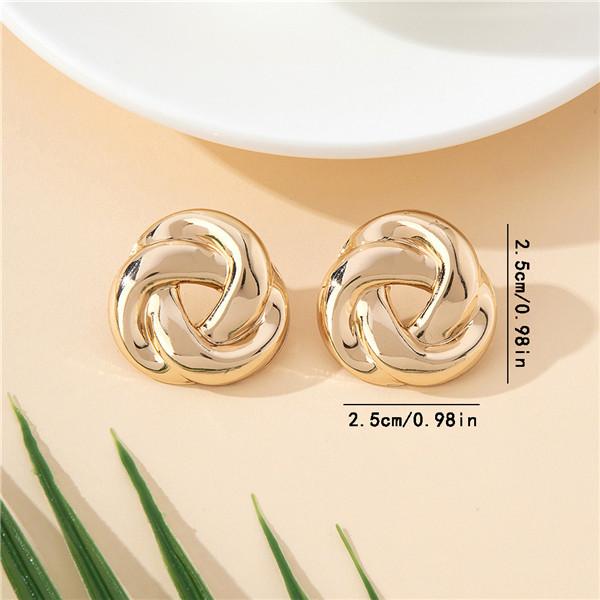 Fashion Exquisite Creative Versatile Twisted Alloy Stud Earrings Retro Hong Kong Style Stud Earrings