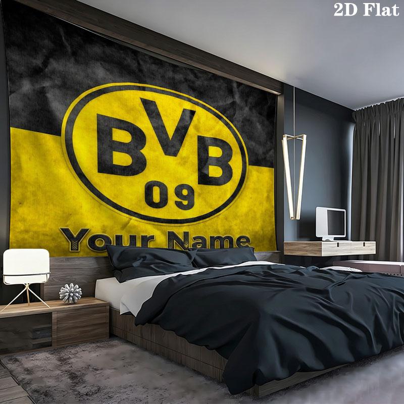 Borussia Custom Name Wall Tapestry Aesthetic Wall Hanging Printed Fabric Blanket Decorative Tapestries for Bedroom Living Room Home Decor
