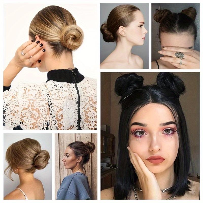 

Synthetic Hair Bun Straight Hair High Ponytail Bun Hair Bands Elastic Band Hairpieces for Women Volume Fringe Fake Women Hair Accessories світло-коричневого кольору