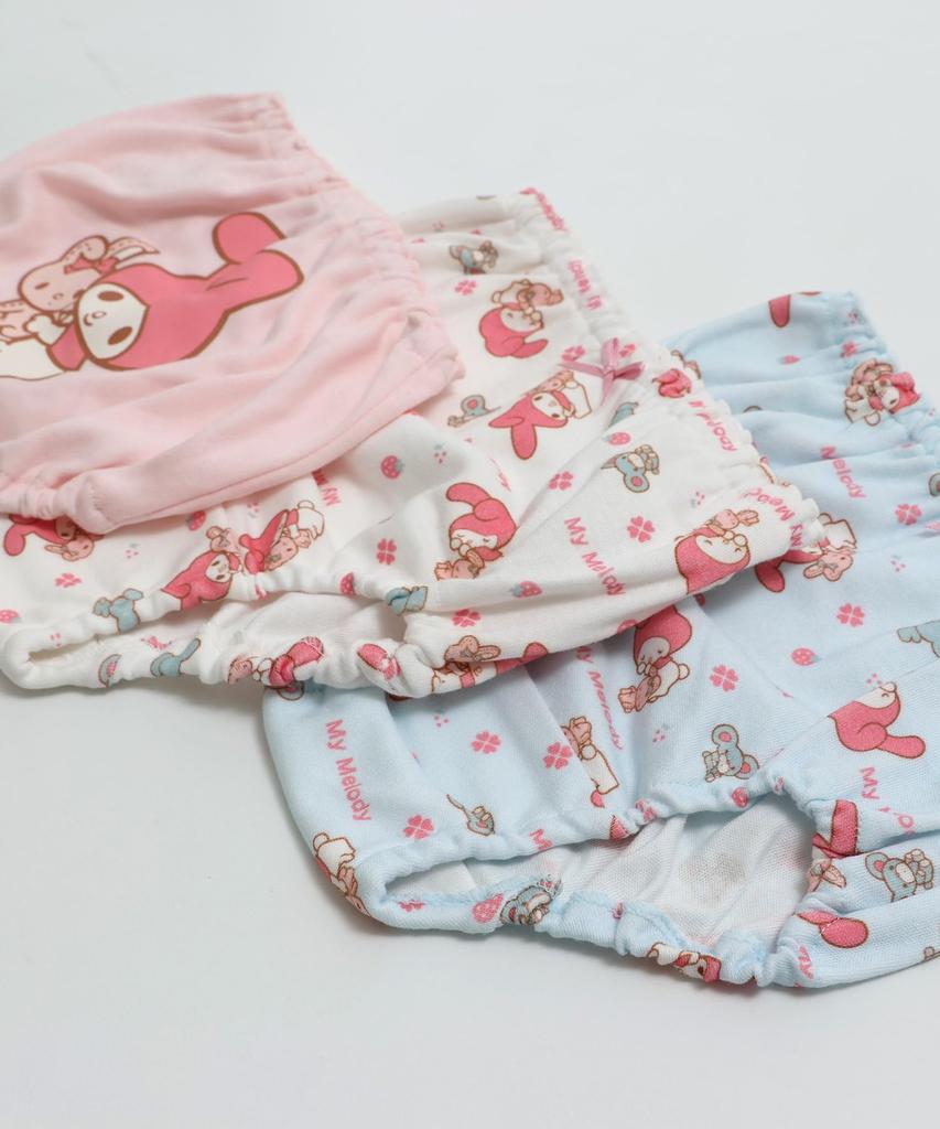 chil2 Hello My Kids' Panties, Kitty, Melody, Kuromi, Sanrio, All-Over Print, 3-Piece Set, Girls, 50750381-110PI