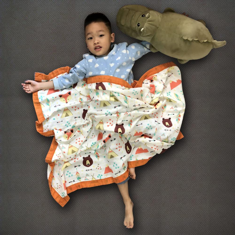 Soft Gauze Baby Crib Nursing Gauze Bath Birthday Suitable for Sensitive Skin 4 Layers Bamboo Cotton 110cm 115cm Quilt, Cover, Shawl, Towel,