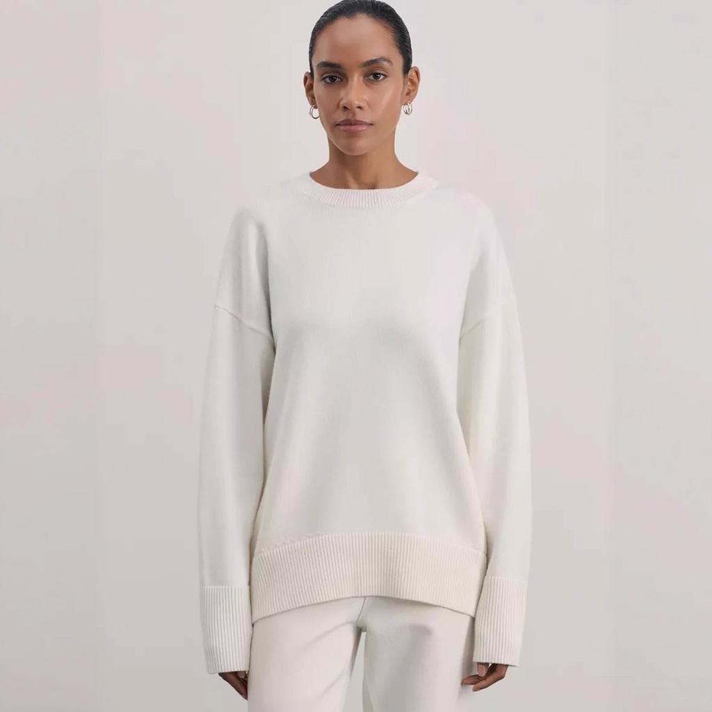 Autumn and Winter Sweaters, Popular Russian Products, Women's Clothing, Knitted Sweaters, Round Neck, Solid Color, Loose, Fashionable Sweaters