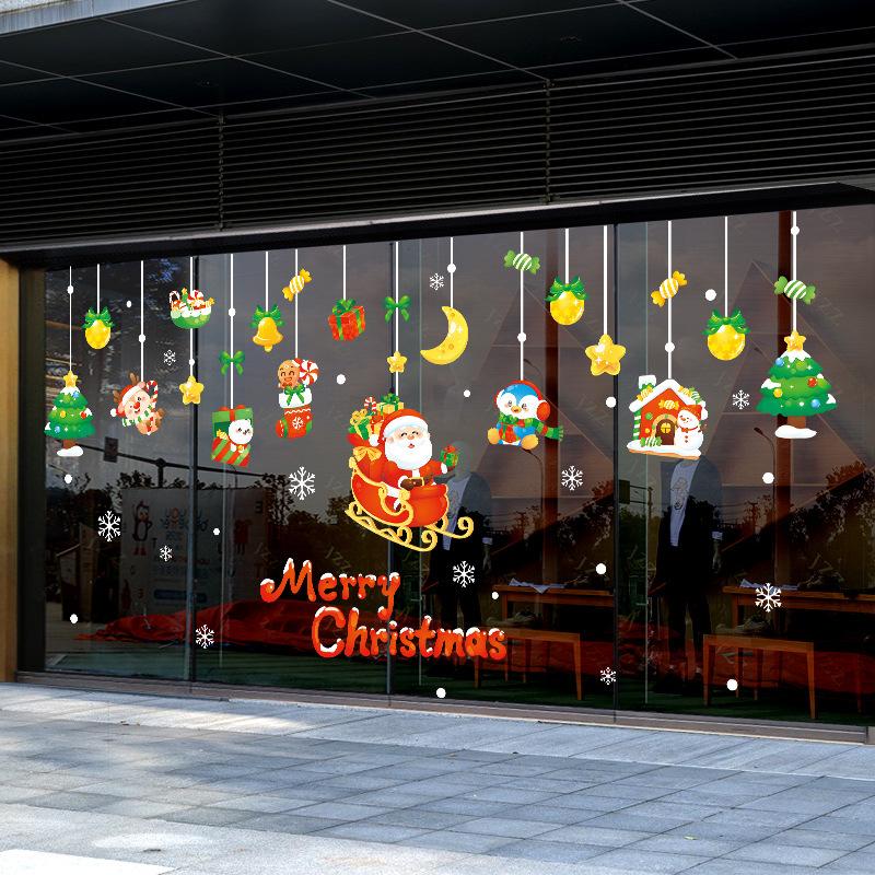 Christmas Window Stickers Christmas Wall Sticker Kids Room Wall Decals Merry Christmas Decorations For Home New Year Stickers