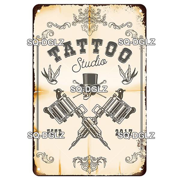 [SQ-DGLZ] Tattoo Styles Metal Sign Vintage Plaque Tin Sign Plate Wall Decor For Bar Club Man Cave Art Painting Travel Poster