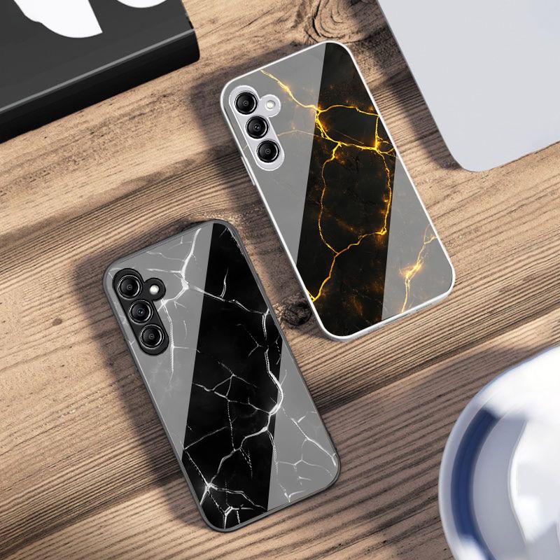 Red Lava Texture Pattern For Samsung A 73 72 71 70 56 55 54 53 52 51 50 42 35 34 33 32 31 26 25 24 23 22 30 20 Glass Phone Case