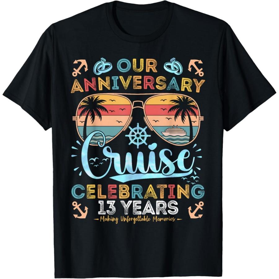 

13th Anniversary Cruise Celebrating 13 Years Couples Trip T-Shirt(1) XXXXXL чорний