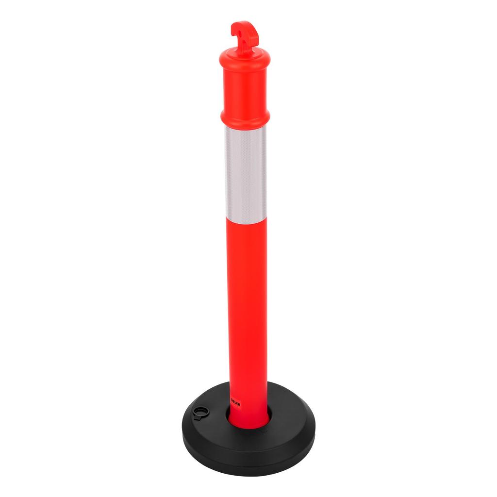 VEVOR 3 Pack Traffic Delineator Posts, 1140 Mm Traffic Safety Cones with Fillable Base and Reflective Strips