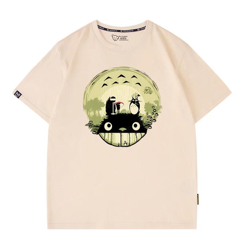 Miyazaki Totoro Summer Fashion Brand Short-Sleeved Women T-Shirt Short Sleeve Y2K Style Couple Man Women T-shirt