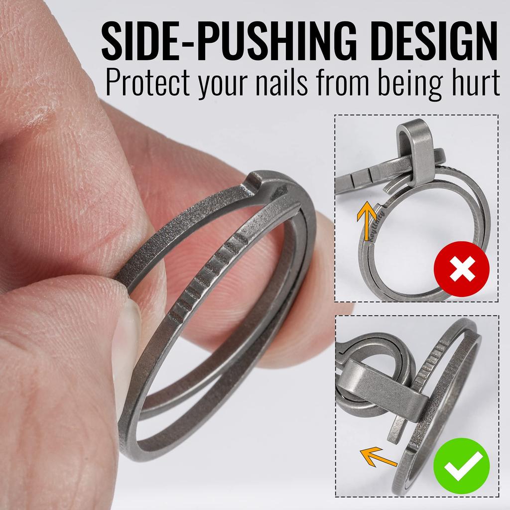 [KeyUnity] Key Ring Titanium 17.5mm/25mm/33mm 3 Pieces KA02 Carabiner Metal