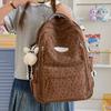 Star Print Women's Corduroy Backpack Student School Bag