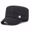 Chapéu de Inverno de Couro com Lã para Homens de Meia-Idade e Idosos - Boina à Prova de Vento e Protetora de Orelhas