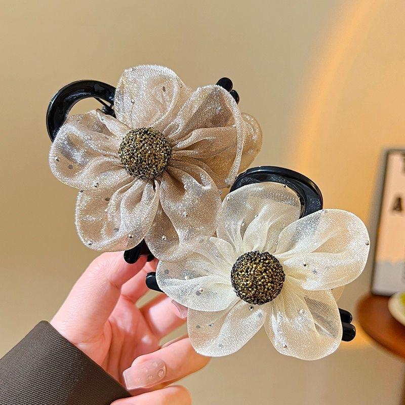 Blumenklemme Damen Neu Hochwertiges Temperament Hoher Pferdeschwanz Haarnadel Hinterkopfklemme Haarnadel