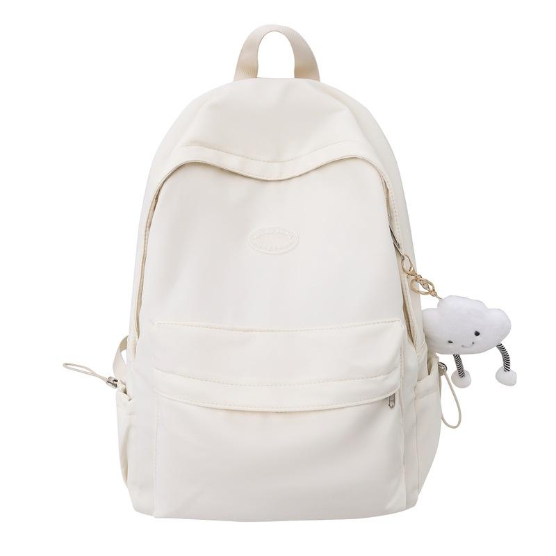 Schoolbagins Solid Color Casual Versatile Junior High School Student Large Capacity Backpack 1011 New Korean Edition College Style Backpack