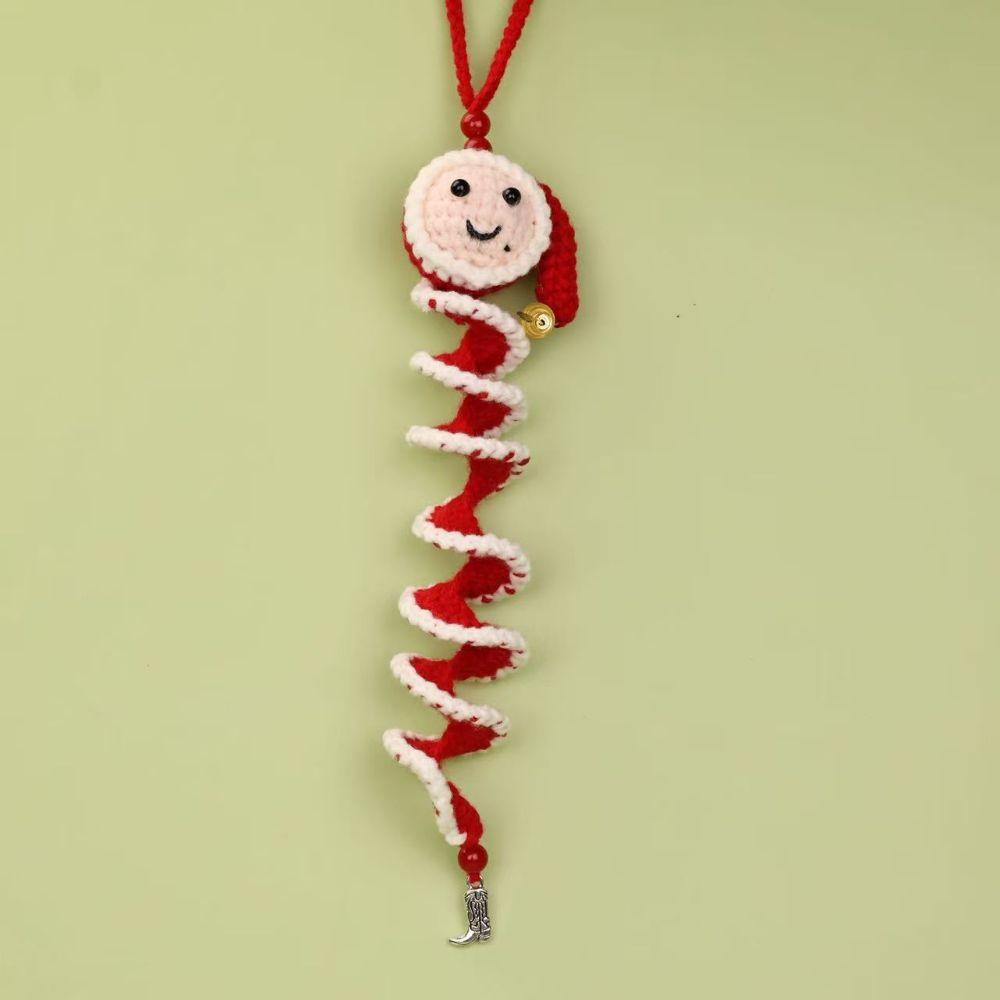 Handmade Gift Snowman Spiral Crochet Pendant DIY Crochet Santa Claus Decor Holiday Party