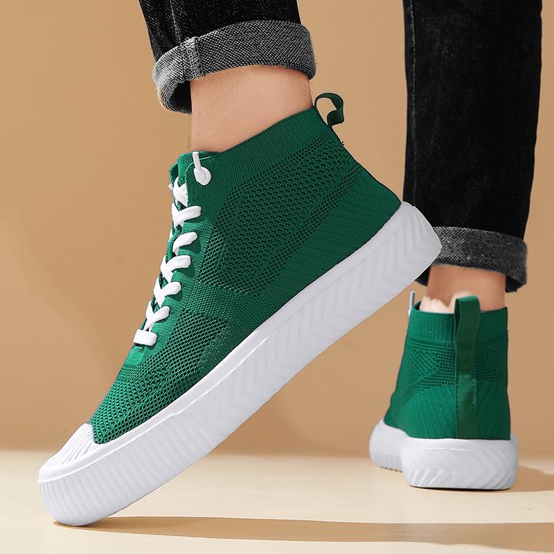 Classic Black Mesh Shoe Men High Top Women Casual Owens Sneaker Luxury Lace Up Flat Boots Simple Ultra Breathable Comfortable