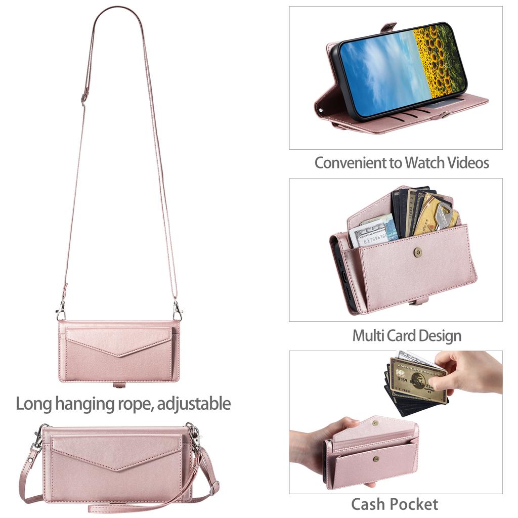 For Xiaomi 15 Pro Leather Case Wallet Stand Phone Cover with Straps