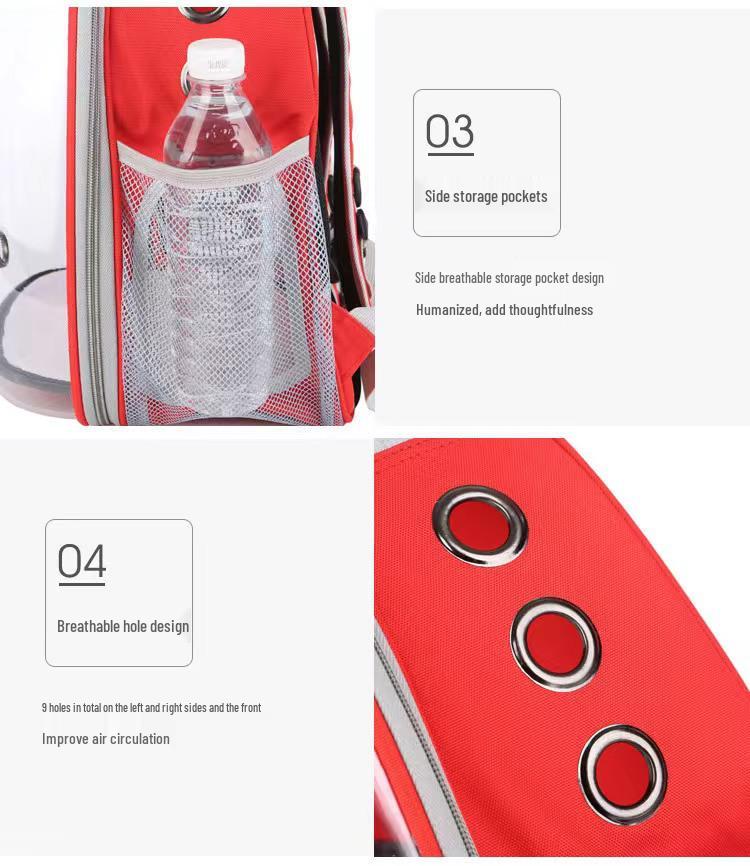 Przenośny Przezroczysty Plecak dla Kota - Oddychająca Kapsuła Kosmiczna dla Zwierząt w Podróży