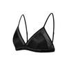 SilRiver Satin Triangle Silk Threadless Mesh Cami Bra with Removable Pads Women's Bra, (Large, Black)