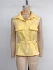 European & American 2026 Summer Women's Sleeveless POLO Collar Waist-Cinching Pullover Shirt
