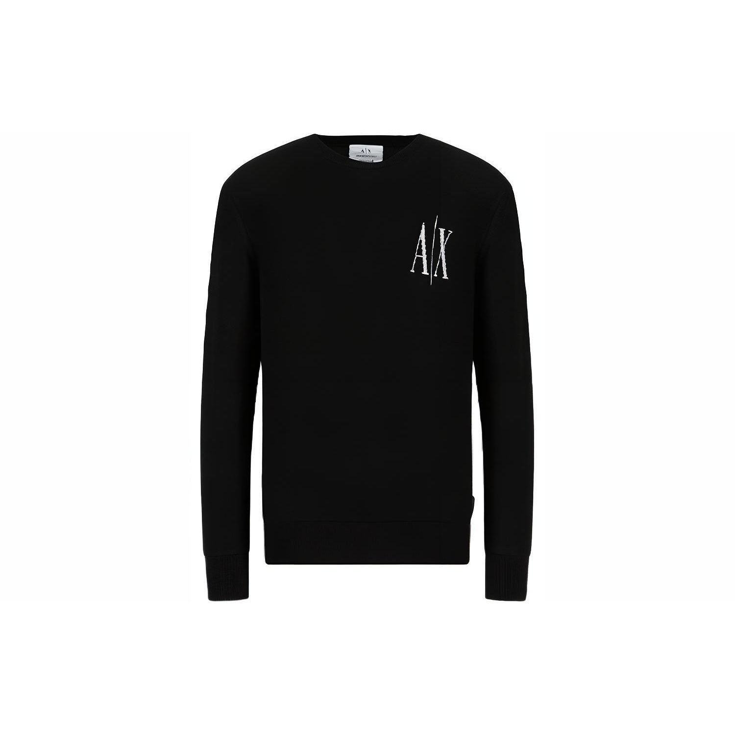 Pull col rond Armani Exchange Pull en laine Manches longues Pull homme 8NZM4R-ZM8AZ XL black
