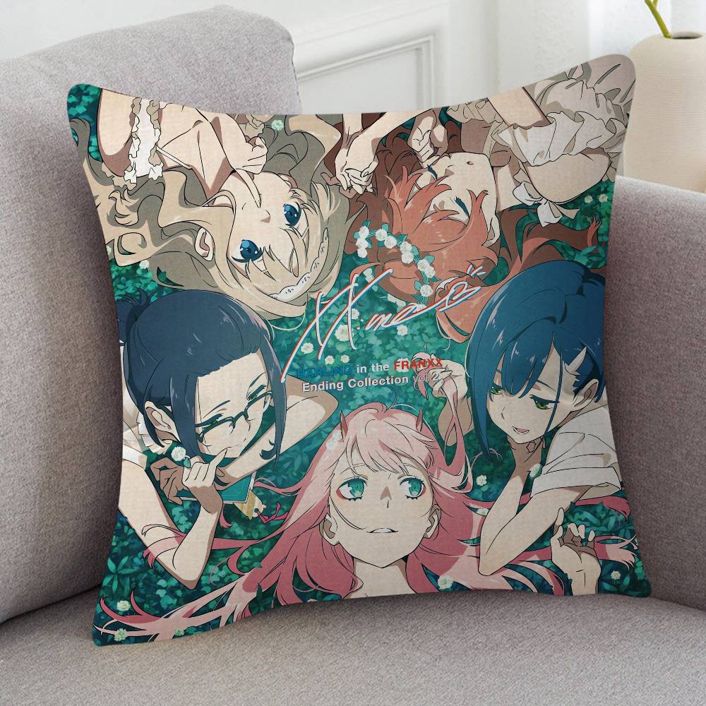 Anime DARLING In The FRANXX Cartoon Series Square Pillowcase Soft Waist Sofa Cushion Cover Bedroom Room Pillowcase