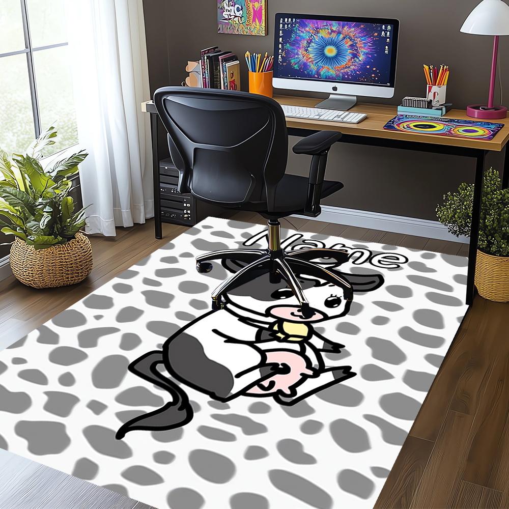 Tappeto Personalizzato con Stampa Mucca, Tappeto per Sedia da Ufficio Soggiorno Camera da Letto Cucina Decorazioni Regali.