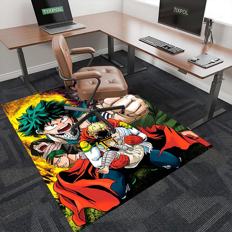 1pc My Hero Academia Midoriya Izuku Chair Mat - Anime Cartoon Design Office Desk Pad, Non-Slip Carpet for Home Decor, Suitable for All Seasons.T078