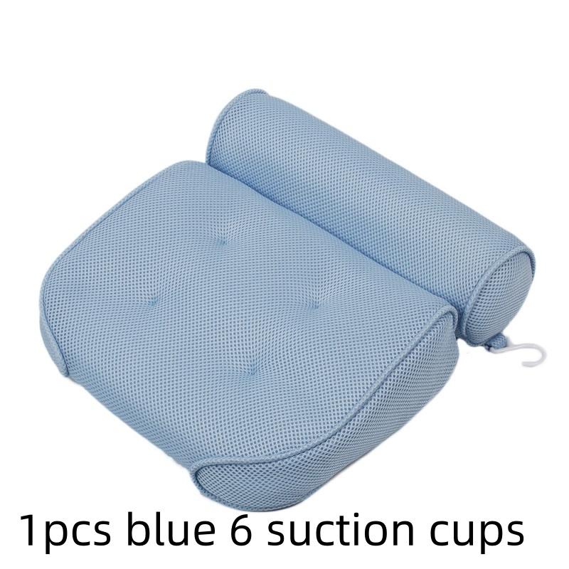 Mesh SPA Bathtub Pillow 3D Mesh Tub Pillow with Anti Slip Suction Cups Bathtub Headrest Ergonomic Pillow