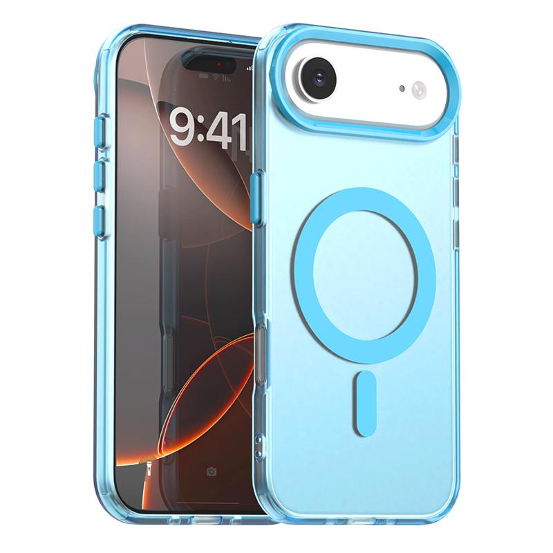 

Magnetic Adsorption Wireless Charge Clear Case For iPhone 17 Air Transparent Phone Case iPhone 17 Air Case For iPhone 17 Pro Max For iPhone 17 Air синий