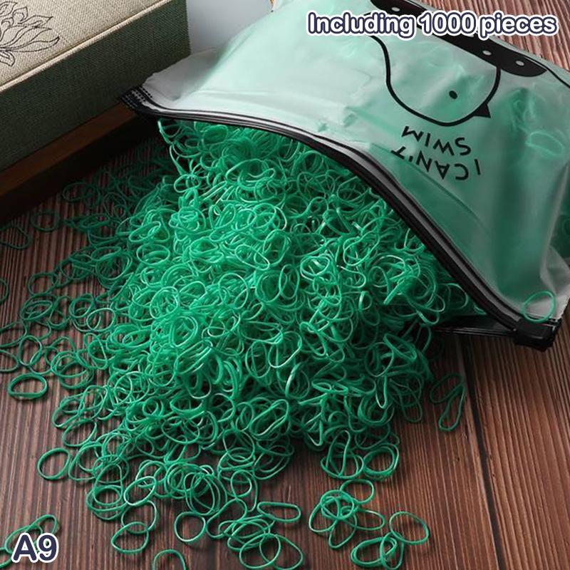 1000 Pieces Candy Color Children'S Hair Rubber Bands Kids Disposable Color Hair Band For Baby Girls No Hair Damage Headwear