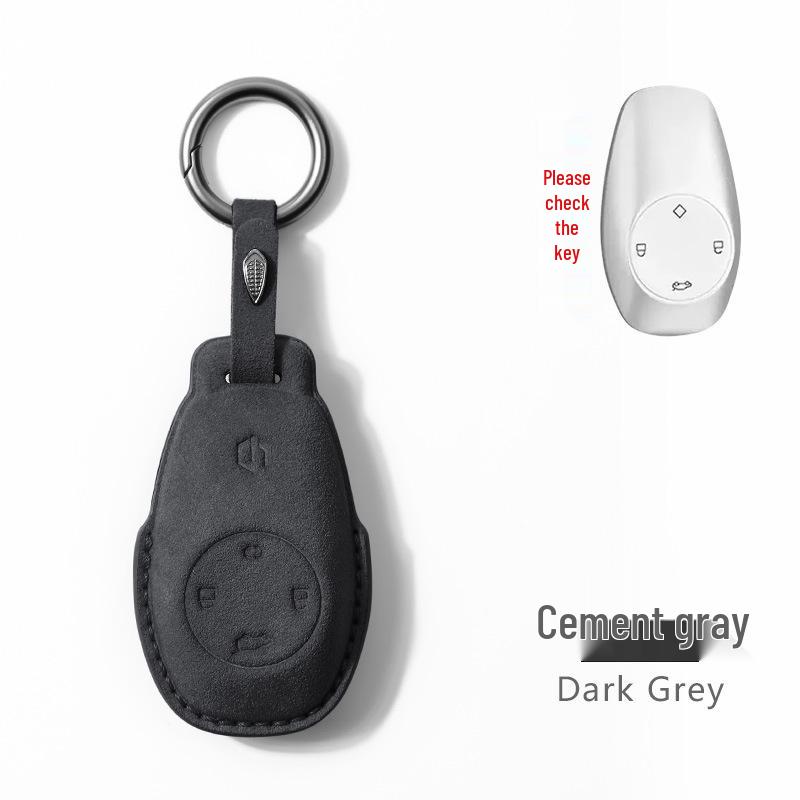Leapmotor C11/T03/C01 Suede Car Key Case with Keychain Pendant