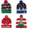 Christmas Decoration Props Children's Colorful Glowing Light Knit Hat Cap Santa Clause Elk Snowman Style