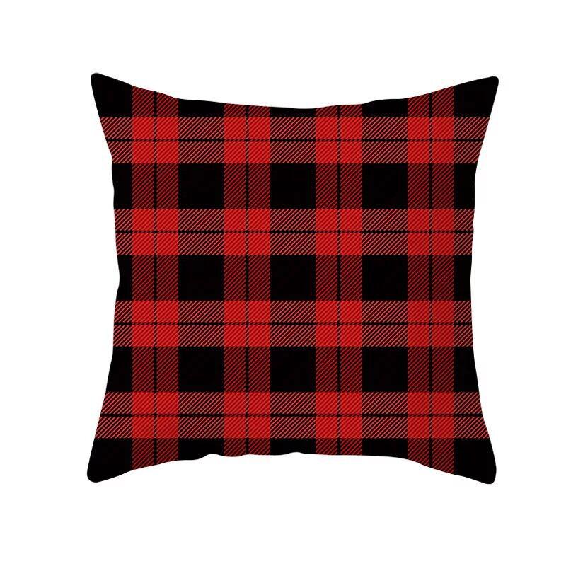 Classic Red Plaid Christmas Pillowcase Festive Home Decoration Gift Pillow Cushion Cover