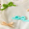 Girls' Fashionable Outfit - Summer Children's Simple T-shirt, Bow Tie Denim Shorts Set