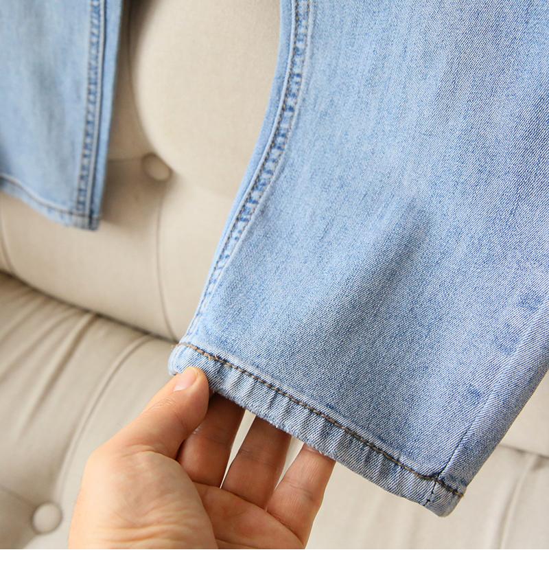 Women Jeans Spring Autumn Elastic Waist Light Blue Loose Denim Pants Harem Pants Female Casual Trousers