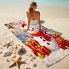 1PC Custom Name Christmas Snowman Gifts Scene Beach Towel Highly Absorbent And Sand-Resistant Towel for Swimming, Pool, Yoga, And Travel Lightweight
