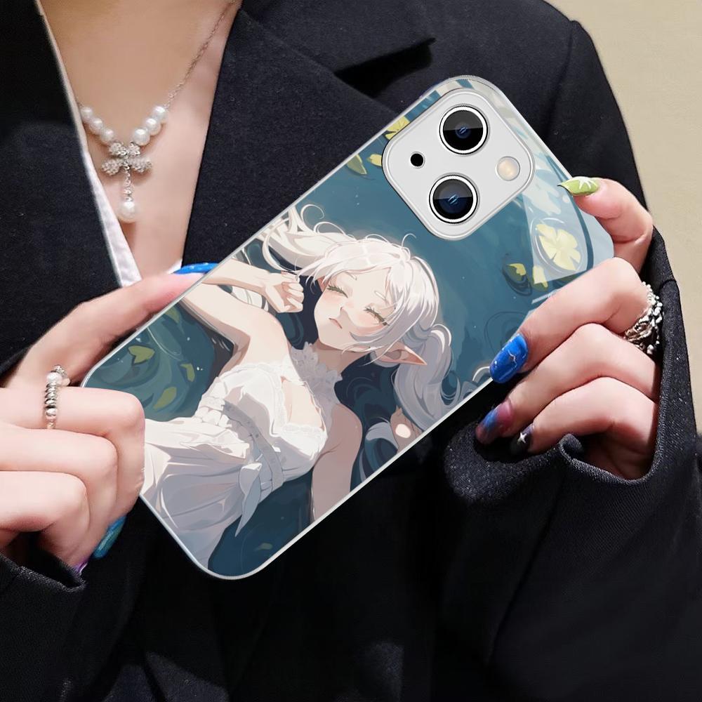 Hot Japan Anime Comics Frieren Phone Case For IPhone 14 13 12 Mini 11 Pro XS Max X XR 14 Plus Tempered Glass Cover
