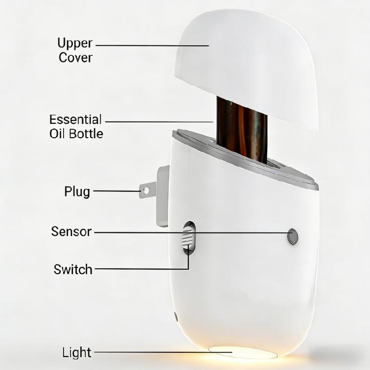 Waterless Diffuser Wall Mount Plug in Essential Oil Diffuser Small Air Freshener for Bedroom Living Room Quiet Operate