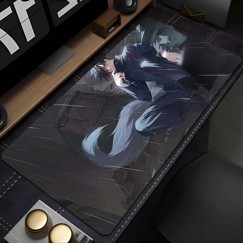 Tappetino Mouse da Gioco Cool Tappetino da Scrivania Computer Jujutsu Kaisen Megumi Tappetino Tavolo Tastiera Laptop Gomma Antiscivolo Retro Tappetino Mouse Cuscino