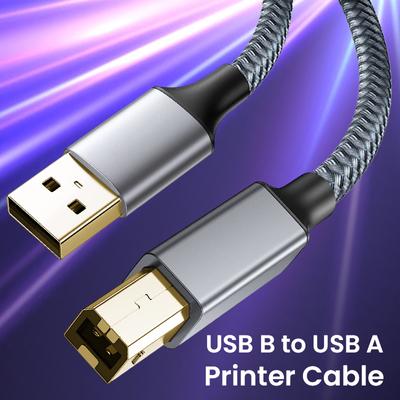USB A To B Cable USB Printer 2.0 USB B Cable High-Speed Printer Cord Compatible with Hp Canon Brother Epson  Lexmark Xerox Dac