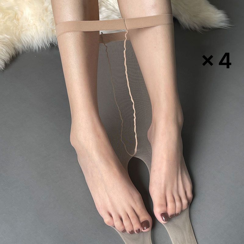 Summer 0D Ultra-Thin Sheer Pantyhose Female Solid Color Transparent Tights One Line Crotch Pantyhose Invisible Breathable