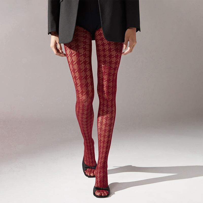 1 Stück Damen Sexy Mode Trend Tausendvogelmuster Netzstrumpfhose One Size
