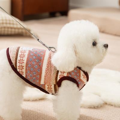 Fiera Autunno/Inverno Abbigliamento per Cani Gilet Fiocco di Neve Isola Fair Teddy Orso Grande Cane Vestiti in Cotone Abbigliamento per Animali Domestici