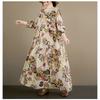 DIMANAF New 2026 Women Plus Size Spring Summer Beach Long Dress Loose Oversize Maxi Floral Print Lady Fashion
