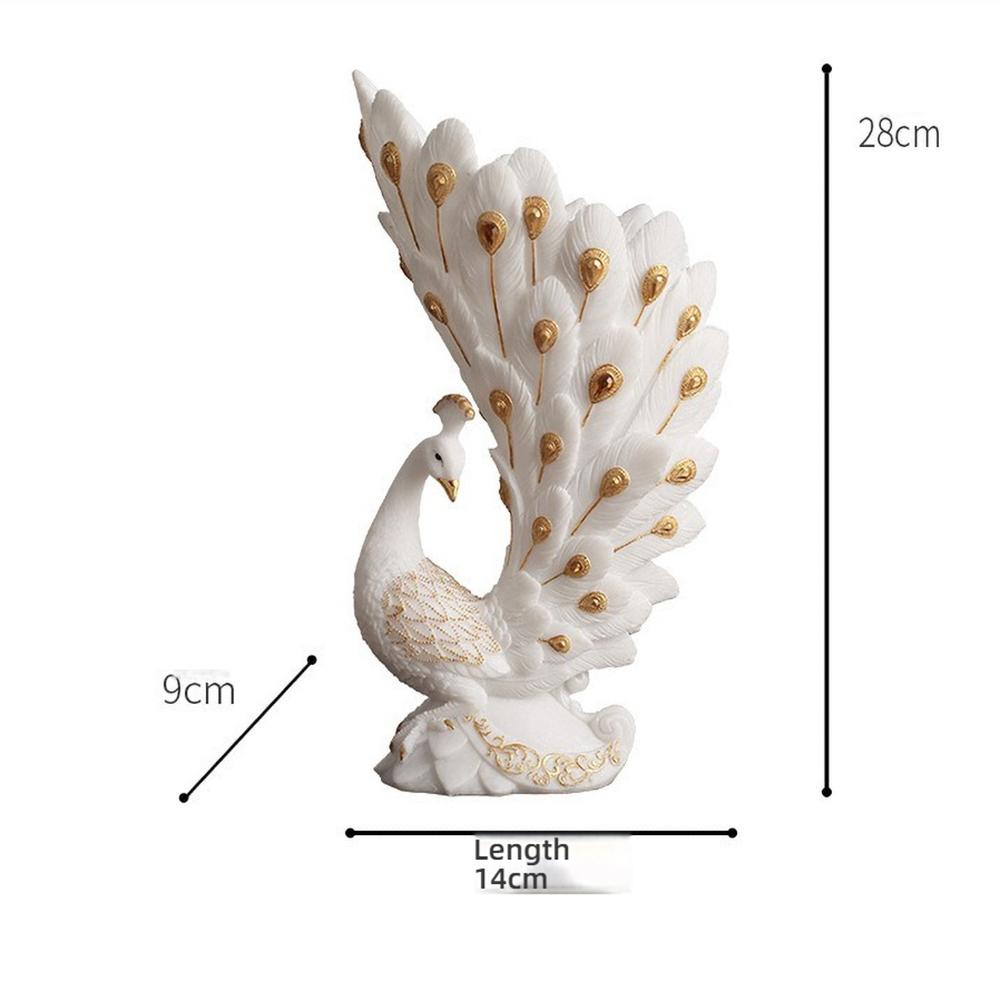 Minimalist Peacock Sculptural Vase, Luxury Gold Trim Resin Vase for Flower & Home Decor, Modern Art Centerpiece