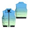 Men's Casual Loose Fit Padded Vest with Pockets, Zip Front and Lapel Collar, Polka Dot Print for Lounging and Daily Wear