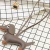 Fashion Keyholders Sausage Dog Keychain Chocolate Keyrings Creative Bag Charm PU Keychain Braided Rope Bag Pendant